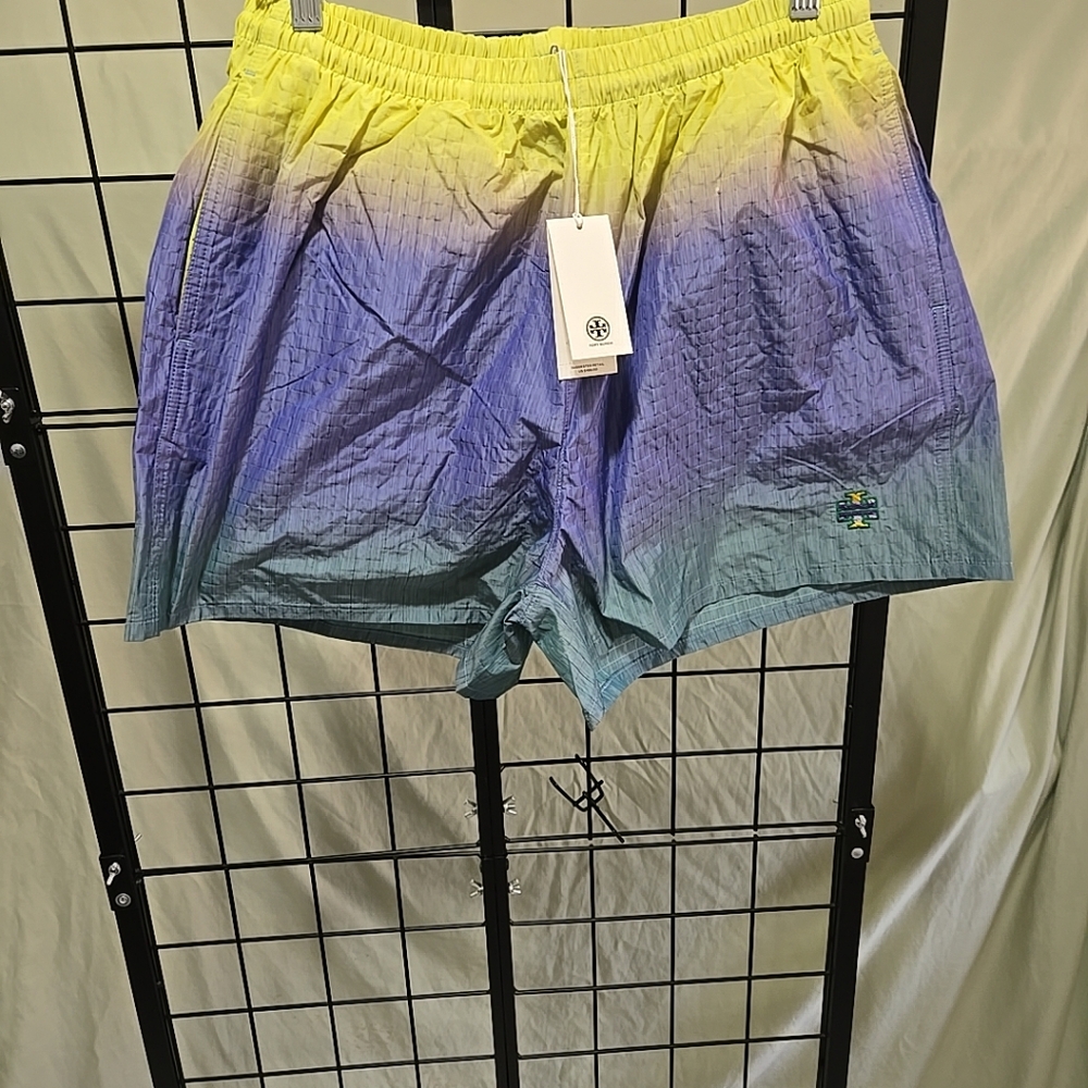 Tory Burch Size Large Ripstop Gradient Mini Drawstring Shorts MSRP $198